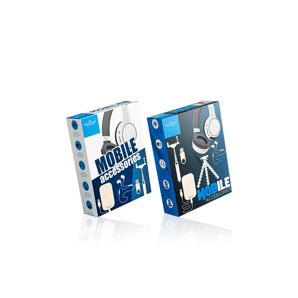 Custom mobile accessory boxes with printed cardboard packaging for phone cases, screen protectors and tech retail products
