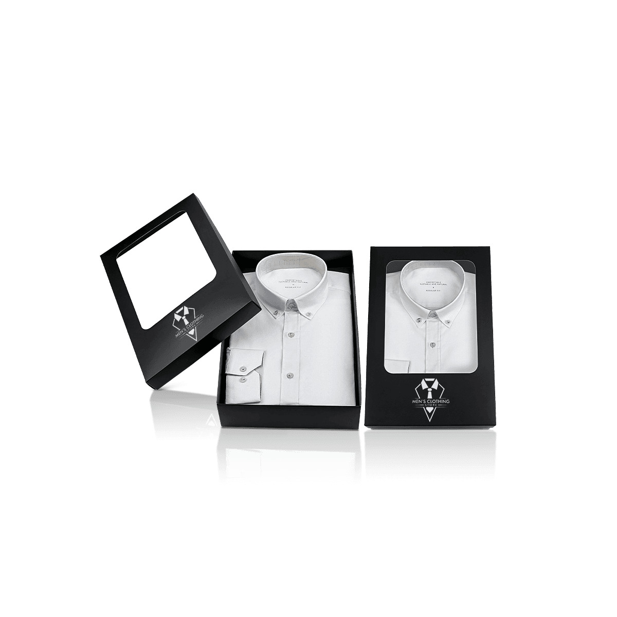 Custom shirt boxes with premium printed packaging for folded shirts, formalwear and apparel gifting