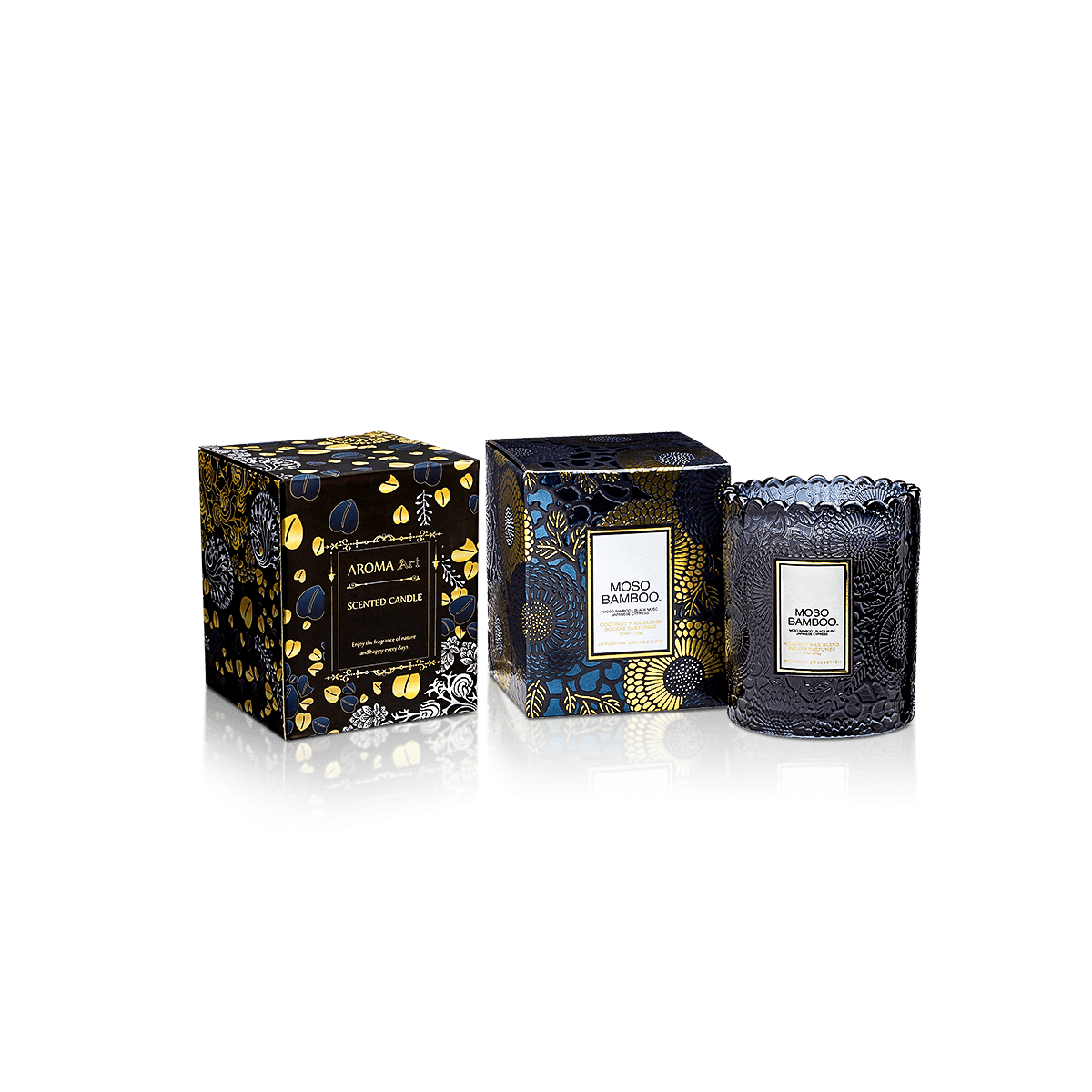 Luxury candle boxes with premium rigid packaging for scented candles, gift sets and high-end home fragrance