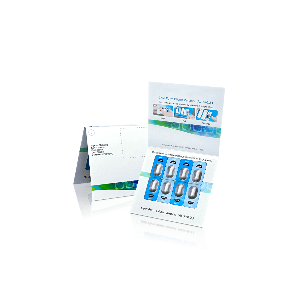 Custom blister card packs with printed healthcare packaging for tablets, capsules and retail wellness products