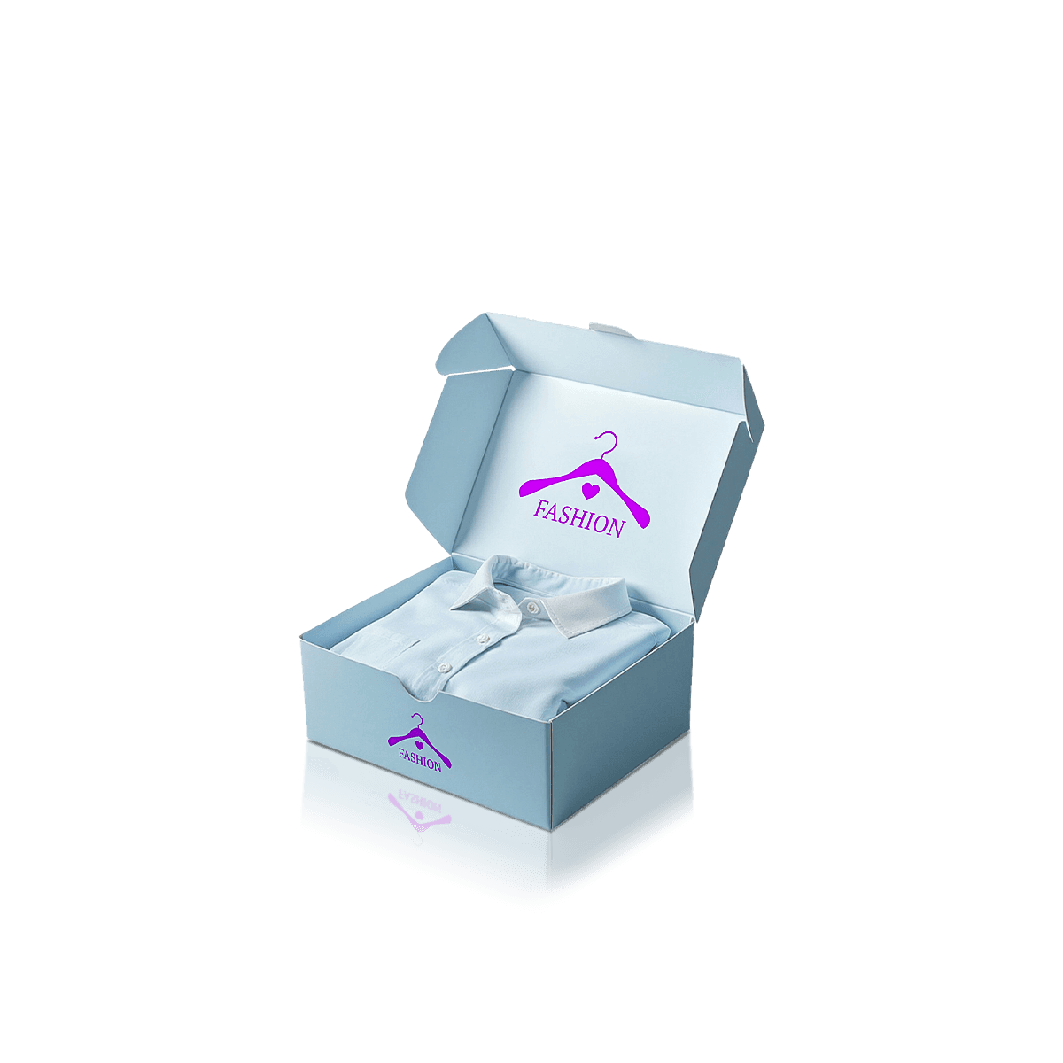 Custom clothing mailer boxes with branded corrugated packaging for apparel e-commerce and postal delivery