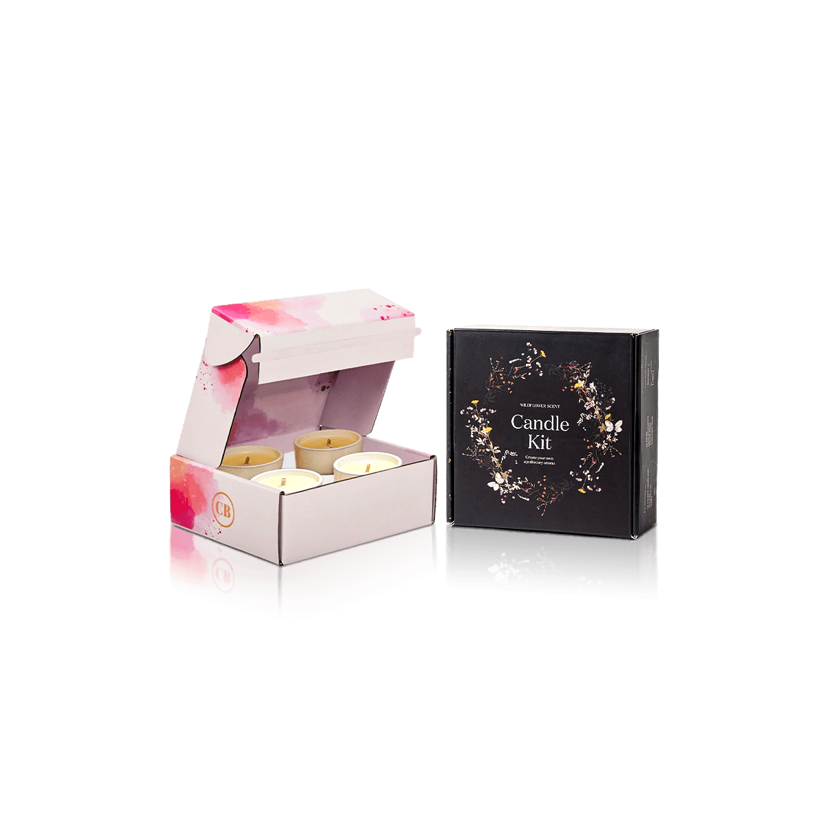 Custom candle mailer boxes with protective corrugated packaging for shipping glass candles and fragrance products