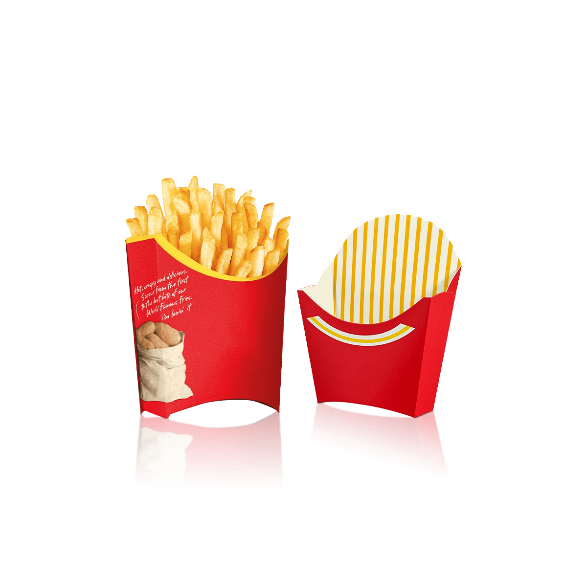 Custom fries trays with printed cardboard food packaging for chips, loaded fries and takeaway sides