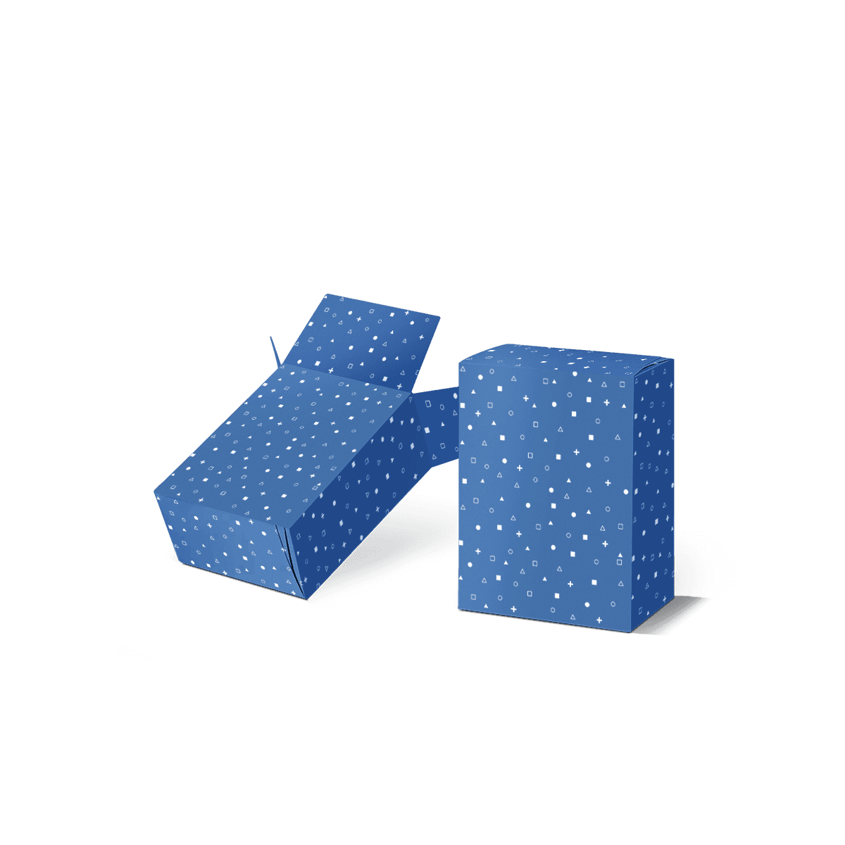 Seal end carton boxes with glued end closures and smooth printed board, styled for secure retail product packaging on a warm studio surface.