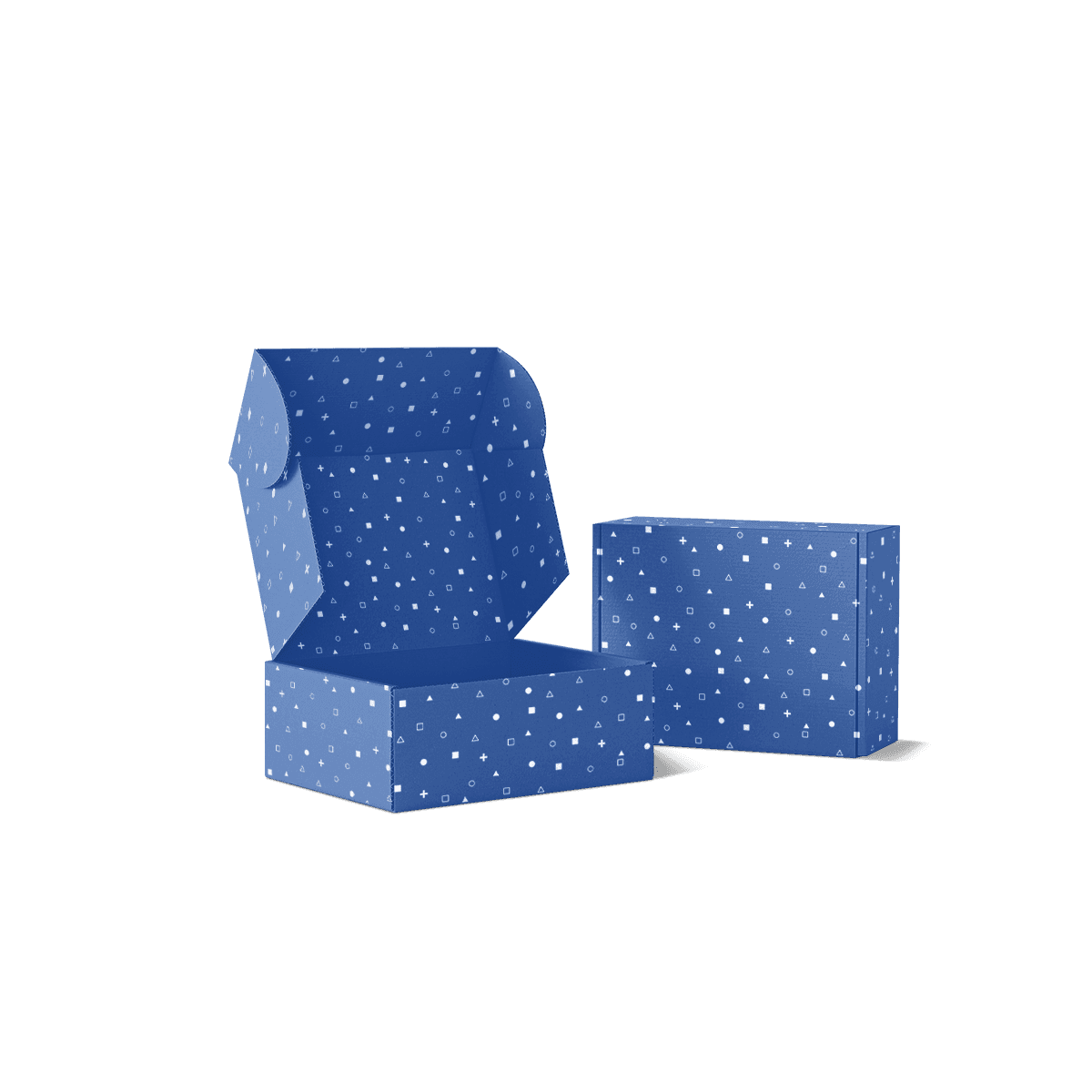 Roll end tuck top mailer boxes with folded side panels and a neat top tuck closure, displayed as strong printed postal packaging.