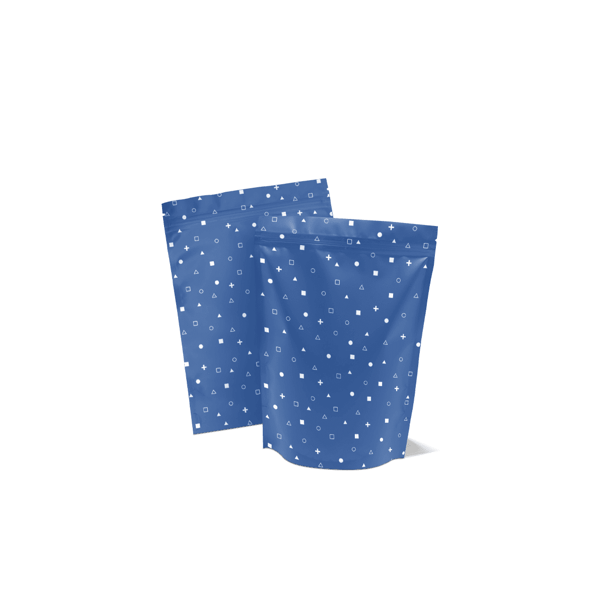 Zip lock mylar bags with resealable closures and custom printed fronts, shown for products that need repeated opening and secure storage.