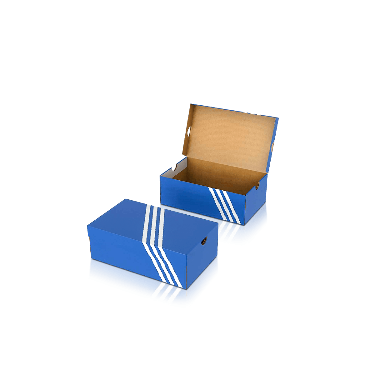 Custom shoe boxes with sturdy printed cardboard packaging for footwear, trainers and retail presentation