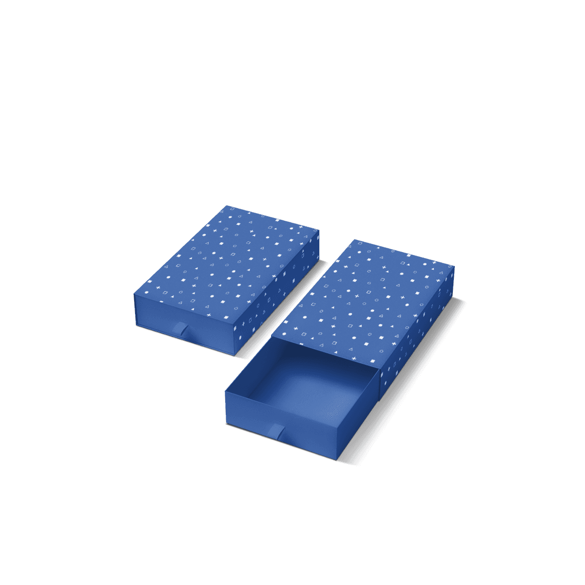 Drawer style boxes with sliding trays and printed outer sleeves, styled for premium product presentation and smooth unboxing detail.