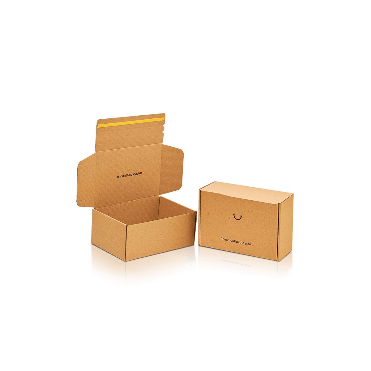 Custom e-commerce postal boxes with compact cardboard packaging for secure online order shipping