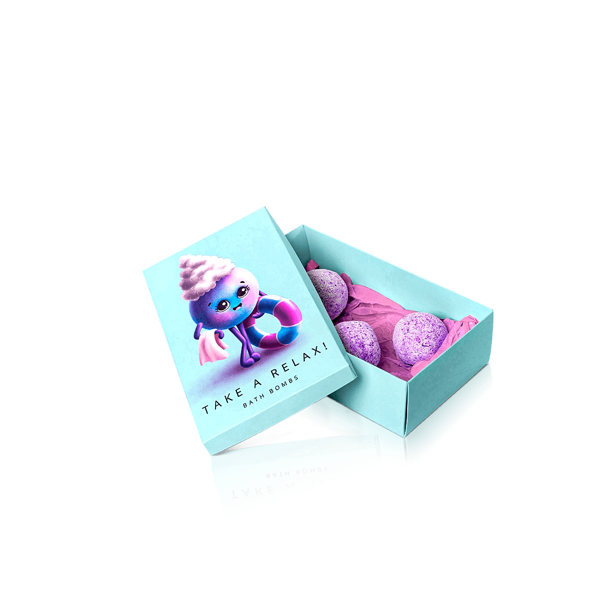 Custom bath bomb boxes with printed cardboard packaging for colourful bath products and gift sets