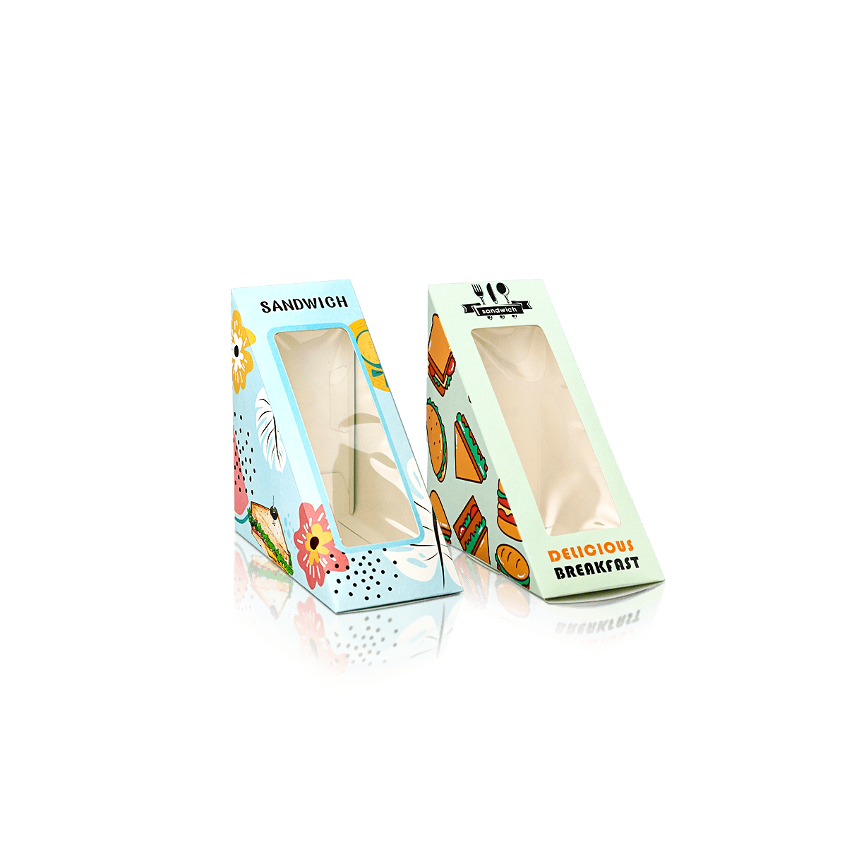 Custom sandwich sleeves with printed cardboard packaging for grab-and-go sandwiches, cafés and delis